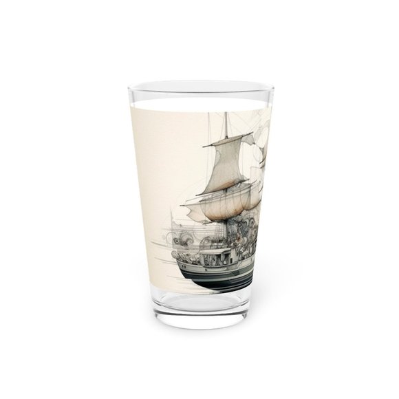 16oz Pint Glass - Perfect Gift for Boat Lovers - Ideal for Father's Day - Picture 3 of 6